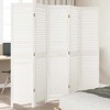 vidaXL Room Divider 5 Panels White Solid Paulownia Wood - 2 of 4