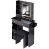 CAVINAS Vanity Desk with Mirror Compact Makeup Table with Multi-Layer Storage & Stool for Apartment, Bedroom - 4 of 4