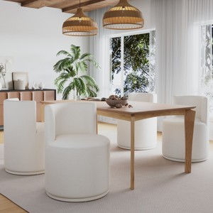 Set of 4 Swivel Upholstered Dining Chairs, Modern Accent Bucket Chairs, Stylish Side Chairs for Dining Room, Kitchen, or Living Room-Panipeachy - 1 of 4