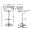 DSVIMOY Counter and Bar Stool Swivel Adjustable Velvet Seat with Chrome Footrest for Modern Spaces, Off-White, 25.98"*12.99"*20.66" - 3 of 4