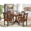 HomeStock 5-Piece Mahogany Finish Solid Wood Top Dining table with 4-Chairs - 2 of 4