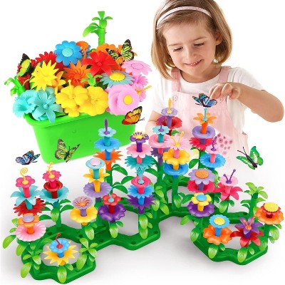 Attop SpringFlower Toys for Girls 3 4 5 6 7 Years Old, Flower Garden Building Kit with Storage case