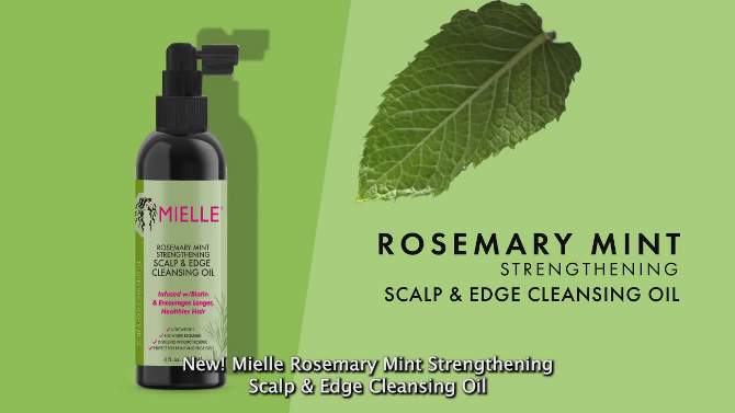 Mielle Organics Rosemary Mint Scalp &#38; Edge Cleansing Hair Oil - 4 fl oz, 2 of 9, play video
