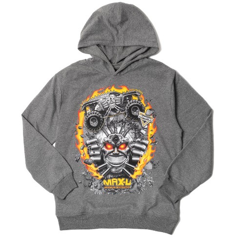 Monster Jam Maximum Destruction Mens Fleece Hoodie Grey Large Target