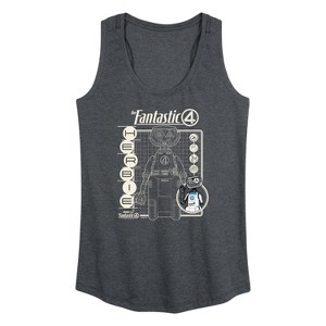 Women's - Marvel - Fantastic 4 Fantastic 4 Herbie Blueprint Graphic Racerback Tank - 1 of 4