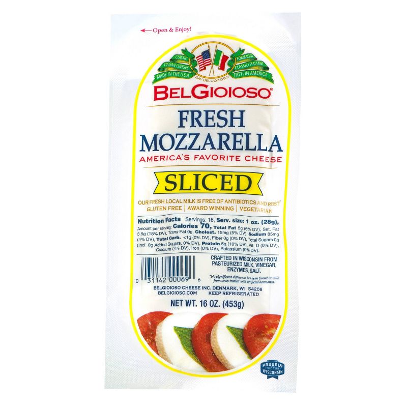 BelGioioso Fresh Mozzarella Cheese Sliced Log - 16oz, 1 of 5