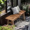 VINGLI 47” Outdoor Bench Garden Bench w/Metal Legs, Poly Lumber Patio Bench, 660 LBS Capacity Outdoor Backless Porch Bench(Teak) - 2 of 4