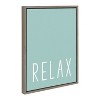 Kate and Laurel Sylvie Relax in Pale Teal Framed Canvas by Apricot and Birch, 18x24, Gray - 2 of 4