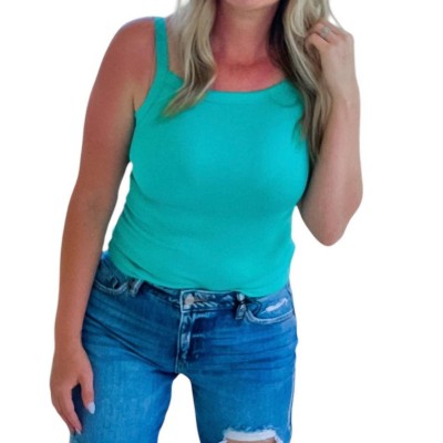 Women's Solid Mini Ribbed Tank Top - ZENANA