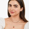 Cherry Necklace for Women 2PCs 14K Gold Plated Layered Dainty Pendant Cute Summer Fruit Jewelry Accessories - 3 of 4