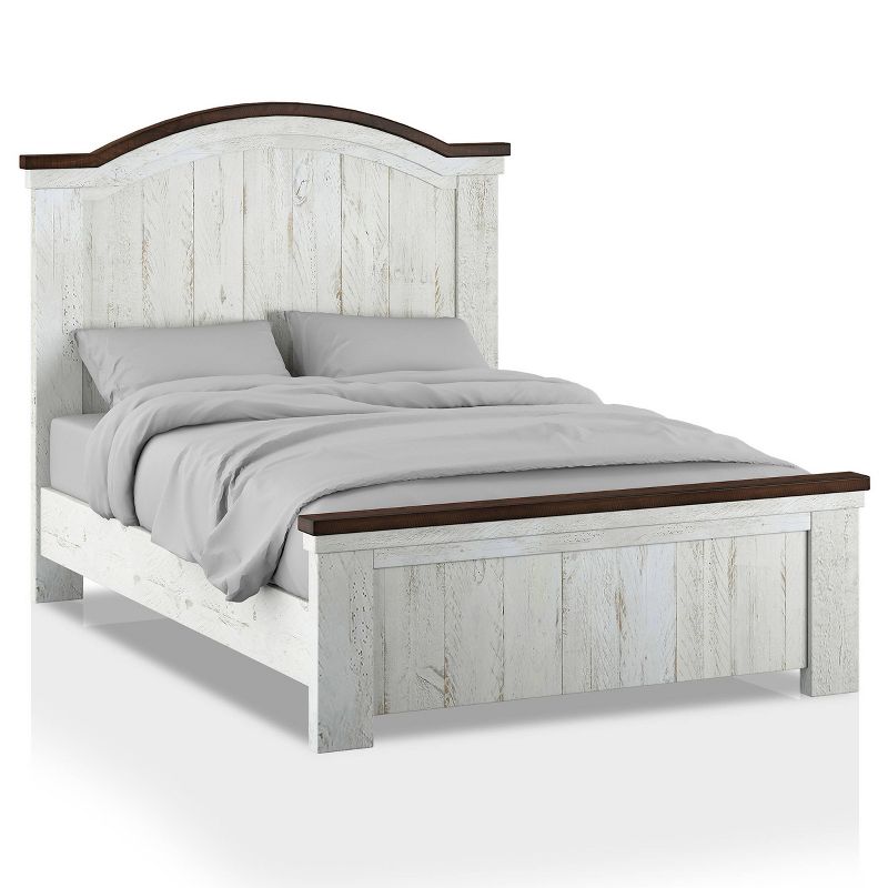 3pc Willow Rustic Bedroom Set with 2 Nightstands Distressed White/Walnut - HOMES: Inside + Out, 5 of 10