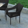 Emma and Oliver All-Weather Indoor/Outdoor Stacking Patio Dining Chairs with Steel Frame and Weather Resistant PE Rattan - image 4 of 4