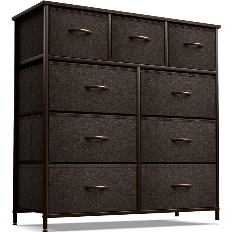 Sorbus Dresser with 9 Drawers - Furniture Storage Chest Tower Unit for Bedroom, Closet, etc - Steel Frame, Wood Top, Fabric Bins, 1 of 9