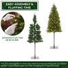 Casafield Pencil Pre-Lit Alpine Fir Realistic Artificial Holiday Christmas Tree with Metal Stand - 3 of 4