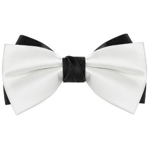 INSPIRE CHIC Men's Two Color Layered Adjustable Solid Color Bow Ties - 1 of 4