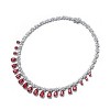 Guili Sterling Silver Rhodium Plated Necklace with Ruby Marquise Drop and Cubic Zirconia in Blue, White, Red, Pink, or Green – Stunning, Elegant Look - 2 of 4