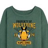 Women's - Marvel - Property of Wolverine Lightweight French Terry Wide Neck Long Sleeve Shirt - 2 of 4