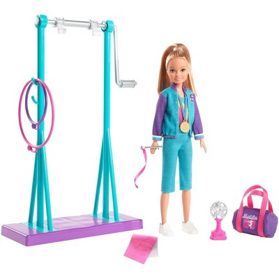 barbie team stacie doll gymnastics playset with accessories