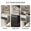 Small Vanity Desk Set With Adjustable Mirror And Lights, Integrated Makeup Table, Mini Dressing Table With Drawer And Storage Chair For Bedroom - 3 of 4