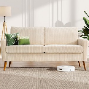 Vipbear 68" Sofa Fabric Couch,Comfy Loveseat with Spring Cushion, Solid Wood, Tool-Free Assembly - 1 of 4
