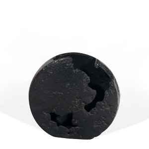 HomeRoots 8" Black Hammered Round Aluminum Table Vase - 1 of 4
