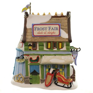 Dept 56 Buildings 7.0 Inch Frost Fair Sled & Sleigh Rental Dickens Village Series Village Buildings - 1 of 4
