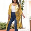 Anna-Kaci Women's Plus Size Lace Cardigan Short Sleeve Open Front Floral Crochet Long Duster - 2 of 4