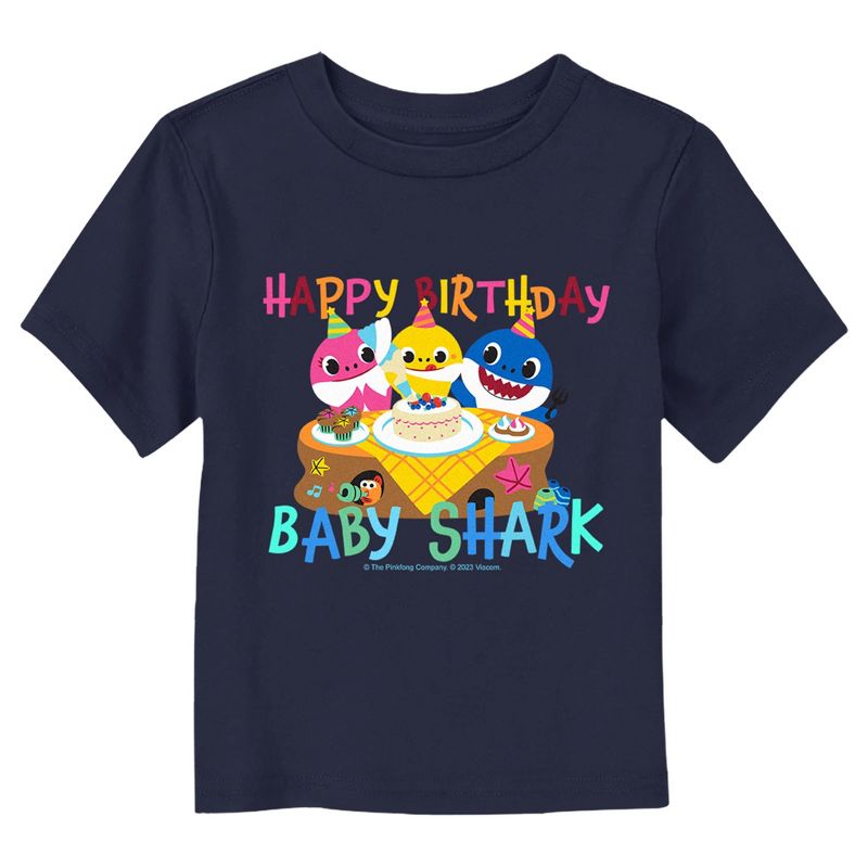 Toddler's Baby Shark Happy Birthday Shark T-Shirt, 1 of 4
