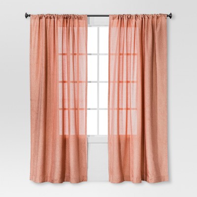 Solid Metallic Window Curtain Panel Coral 54 X84 Threshold