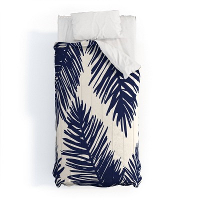 Deny Designs Cocoon Tropical Palms Comforter Bedding Set Blue