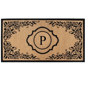 A1HC Natural Coir Monogrammed Anti-Shed Treated Durable Doormat for Outdoor Entrance, 36"X72" - 1 of 4