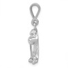 Black Bow Jewelry 14k White Gold Polished 2D Bulldog Pendant - 2 of 4