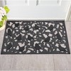 Collections Etc Rubber Floral Birds Skid-Resistant Doormat Large Black - 2 of 2
