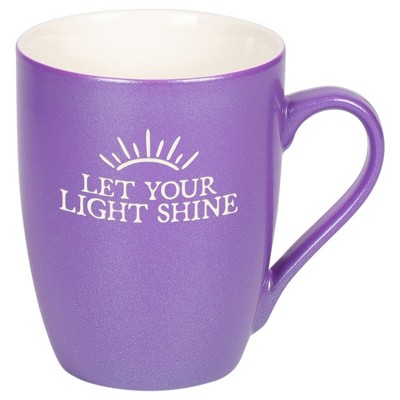 Elanze Designs Let Your Light Shine Passion Purple 10 ounce New Bone China Coffee Cup Mug