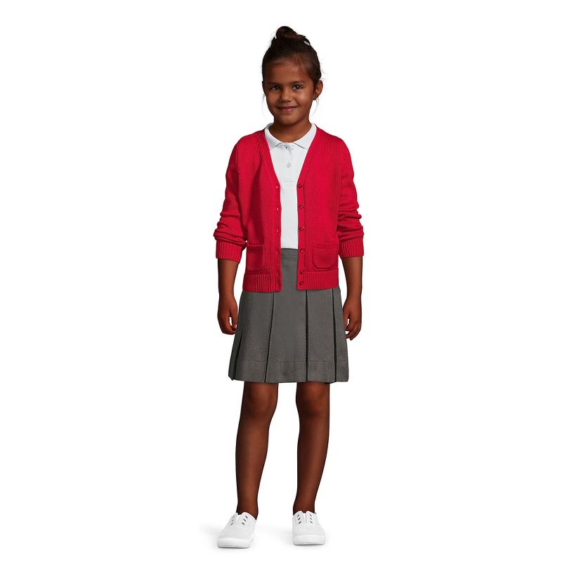 Lands' End Lands' End School Uniform Kids Solid Box Pleat Skirt Above Knee, 5 of 7