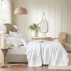 Gulches Full/Queen 4 Piece Microfiber Reversible Ruffle Quilt Set with Throw Pillow White - 2 of 4