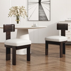 Christopher Knight Home Gaynor Mid-Century Modern Rubberwood Chenille Upholstered Dining Chairs(Set of 2) - 1 of 4