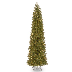 Prelit Slim Downswept Douglas Fir Artificial Christmas Tree Dual Color Lights - National Tree Company - 1 of 4