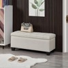 Upholstered Storage Ottoman Bench - Dark Gray Velvet Tufted Footrest Stool with Hidden Compartment, Foldable Lift-Top for Bedroom, Living Room - 4 of 4