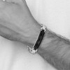 Black Bow Jewelry 11.5mm Stainless Steel & Carbon Fiber I.D. Link Bracelet, 8.25 Inch - image 4 of 4