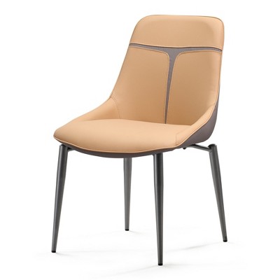 Modern Two-tone Dining Chairs Set of 2, Turmeric & Gray,20.08" L x 18.90" W x 32.68" H,Turmeric
