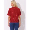 INSPIRE CHIC Women's Regular Fit Round Neck Short Sleeve Party Clubwear Blouses - 3 of 4