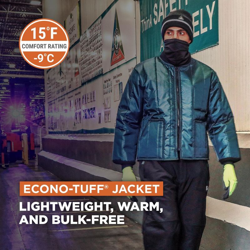 RefrigiWear Mens Econo-Tuff Warm Lightweight Fiberfill Insulated Workwear Jacket, 3 of 8