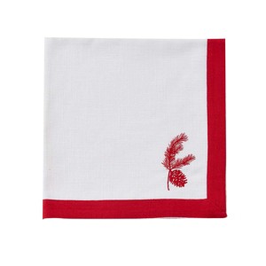Patricia Heaton Home Cranberry Embroidered Pinecone Napkin Set of 4 - 1 of 3