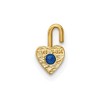Black Bow Jewelry Sept Synthetic Sapphire 14k Yellow Gold Heart Pendant Enhancer, 5mm - 3 of 4