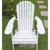 Northbeam Outdoor Lawn Garden Portable Foldable Wooden Adirondack Accent Chair and Slatted Side Table Outdoor Patio Furniture, White - 4 of 4