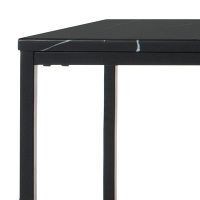 Baize Black Marble and Metal Rectangular Coffee Table