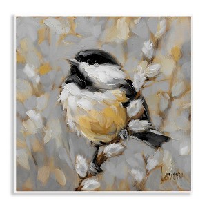 Stupell Industries Bird Perched Pussy Willow Wildlife Wall Plaque Art - 1 of 4