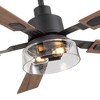 Airsurfer 52" Matte Black Ceiling Fan with Dual-Tone Wooden Blades, Light Included, 5-Blade, Remote Included - 4 of 4
