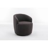 Gulches Dark Gray Teddy Fabric Swivel Barrel Accent Chair 360° Swivel Armchair with Black Powder-Coated Metal Ring, 250lbs - 3 of 4